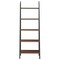 Leaning Ladder Bookshelf 5 Tier, Wood Metal Bookcase Storage Shelf